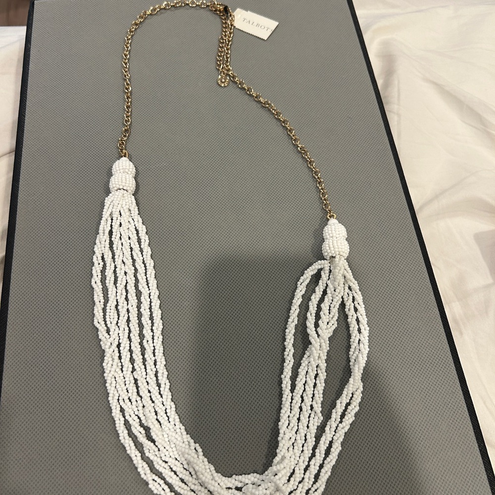 Talbots Gold and White Layered Necklace